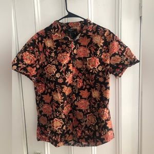 Floral Short Sleeved Button Up